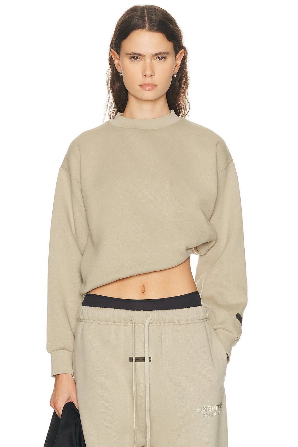 Essentials Fleece Classic Fit Crewneck In Gray