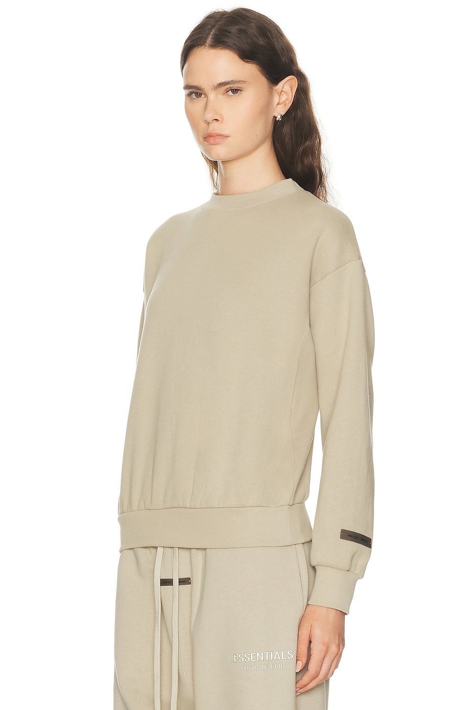 Essentials Fleece Classic Fit Crewneck In Gray