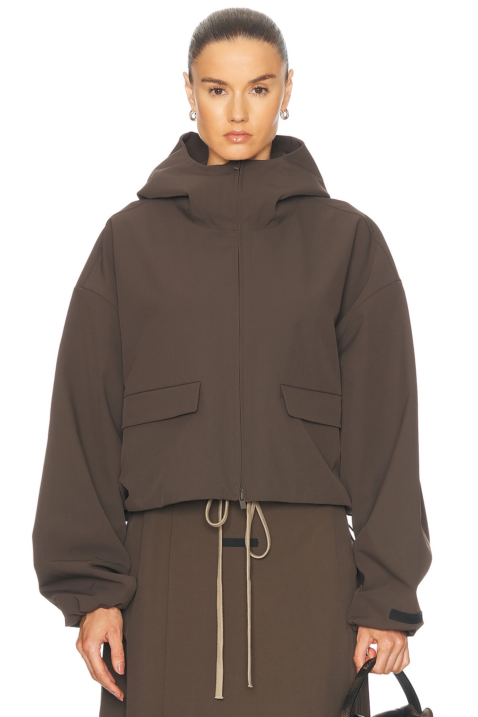 Hooded Anorak in Brown