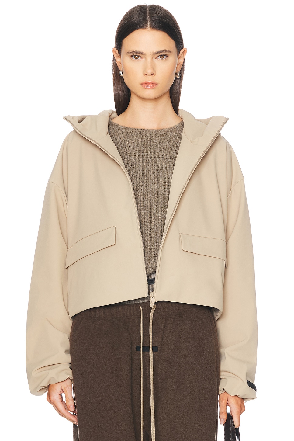 Hooded Anorak in Beige