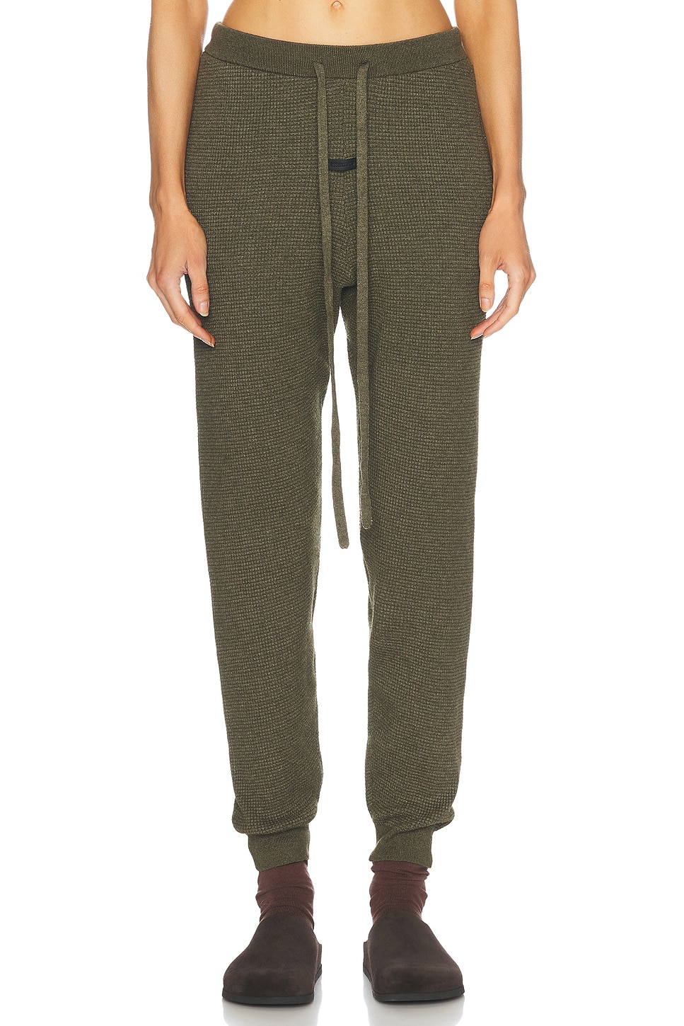 Image 1 of Fear of God ESSENTIALS Waffle Fitted Sweatpant in Military