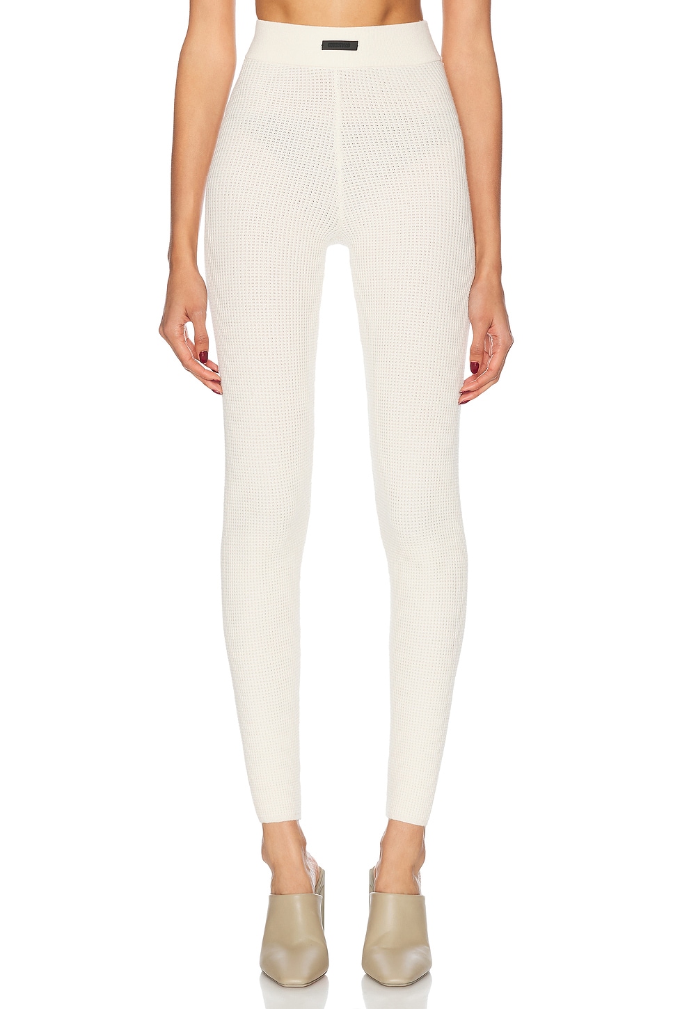 Waffle Legging in White