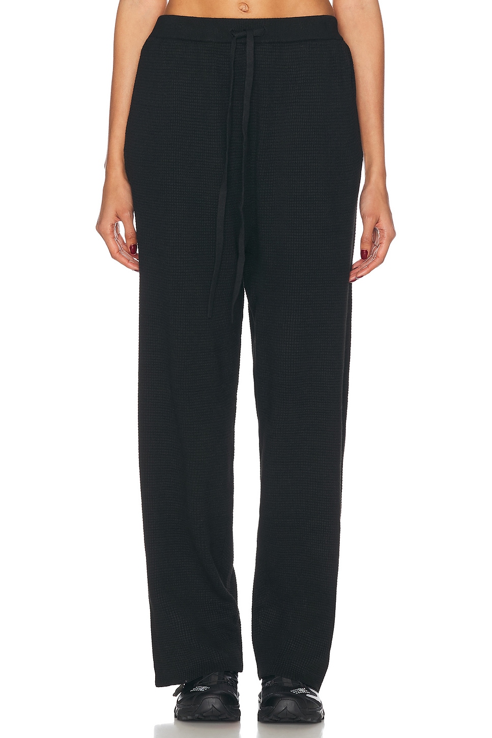 Waffle Relaxed Pant in Black