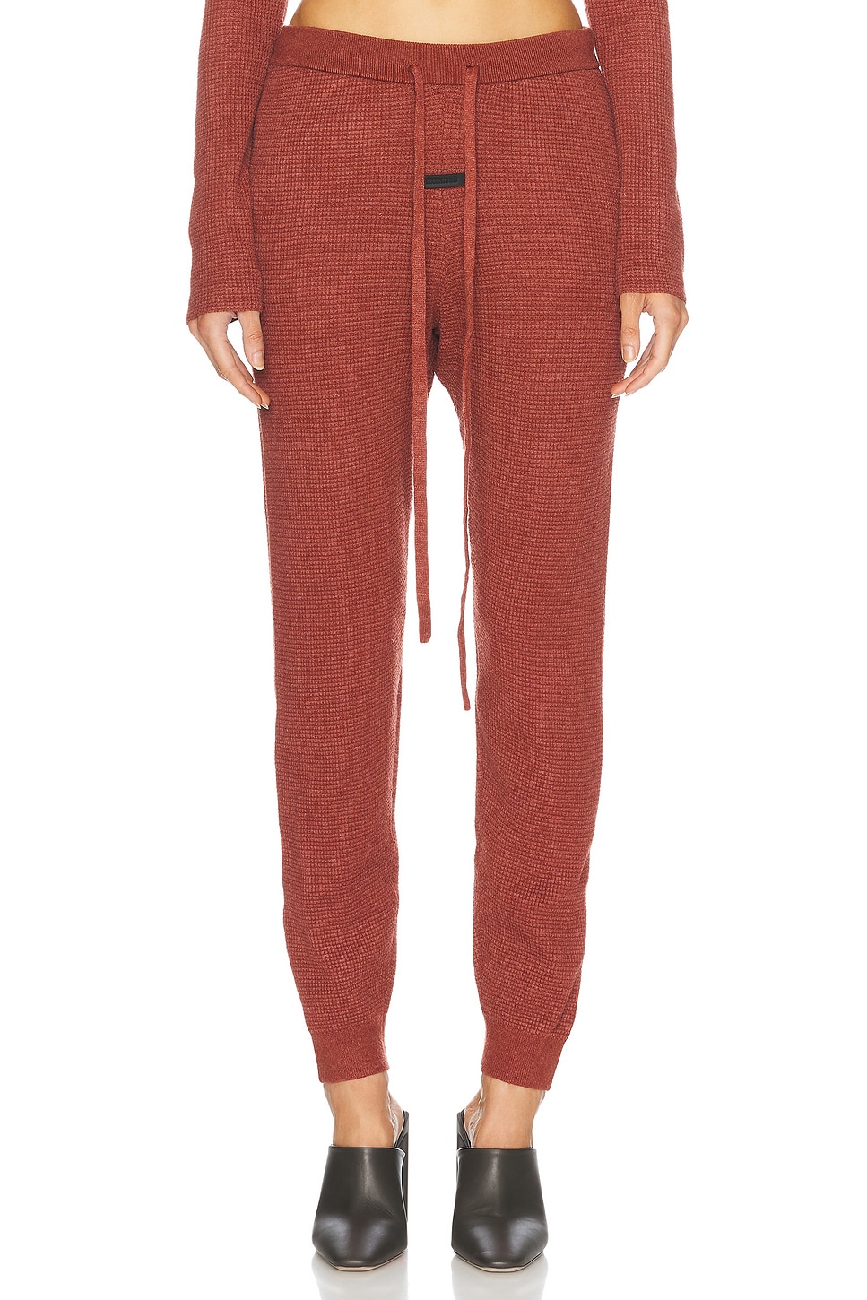 Image 1 of Fear of God ESSENTIALS Waffle Fitted Sweatpant in Crimson