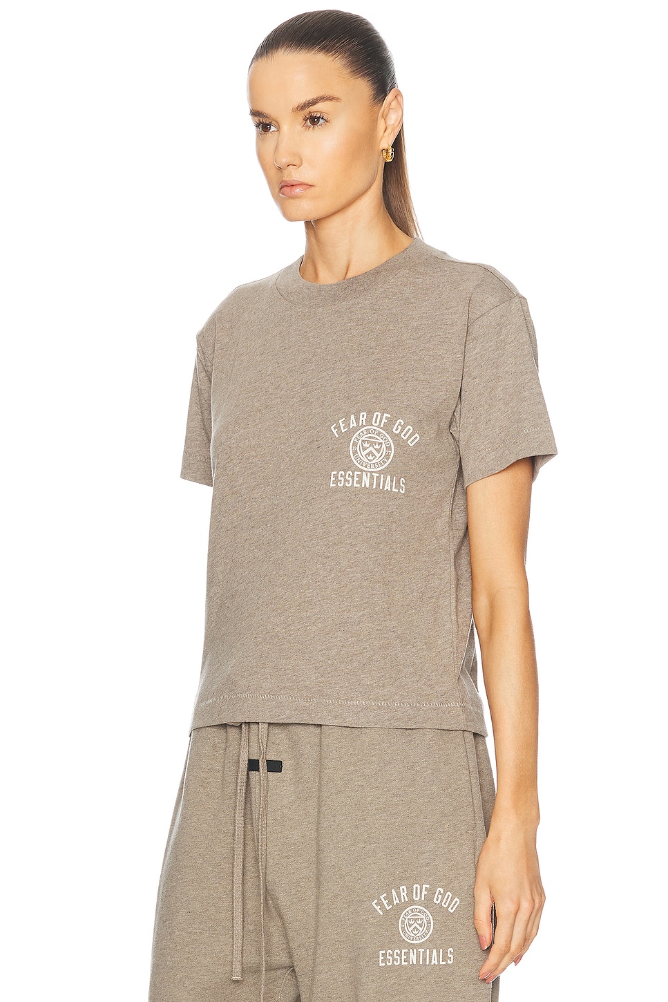 Fear of God ESSENTIALS Crewneck T-Shirt in Heather Gray | FWRD