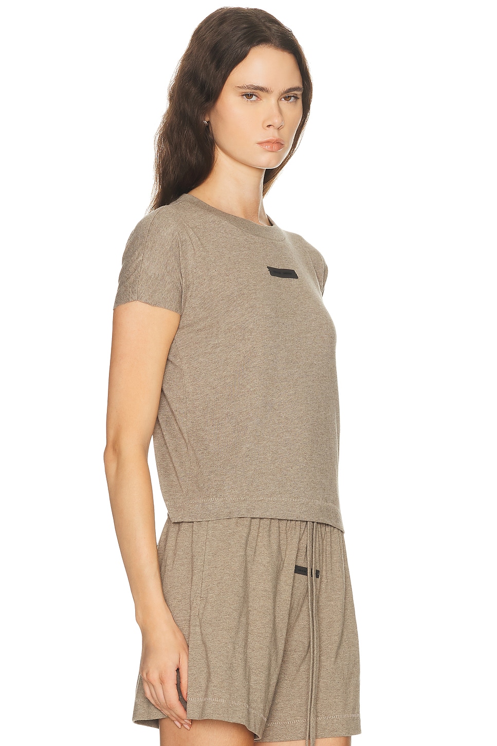 Essentials Cap Sleeve Tee In Brown