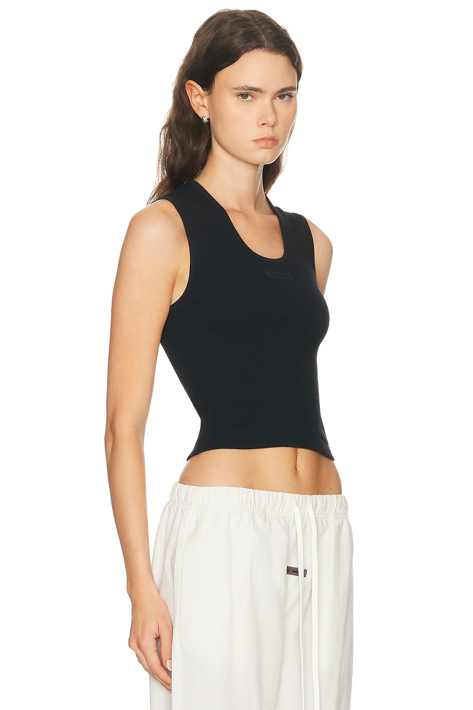Essentials Rib Tank Top In Black