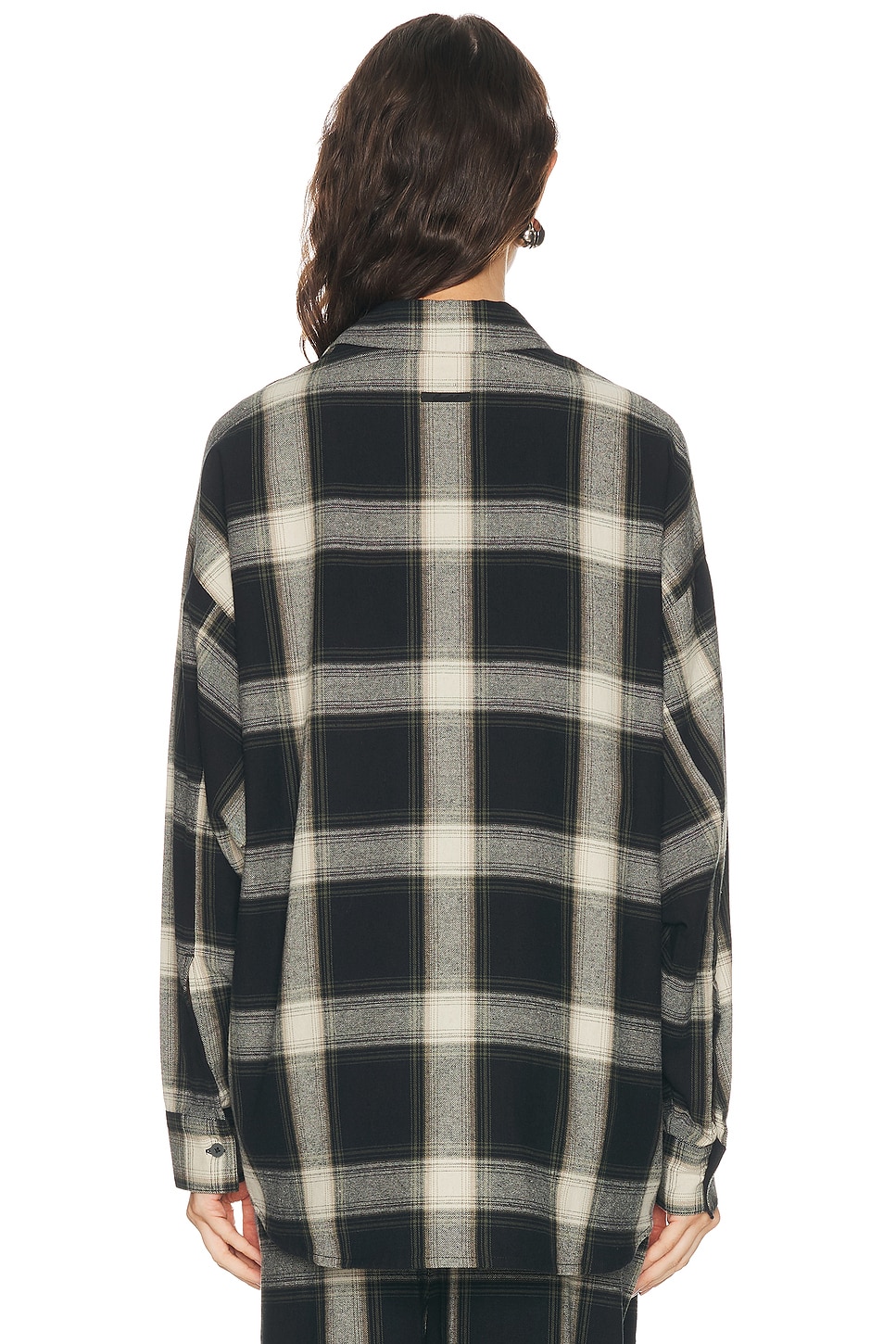 Essentials Button Up Shirt In Iron Grey Plaid