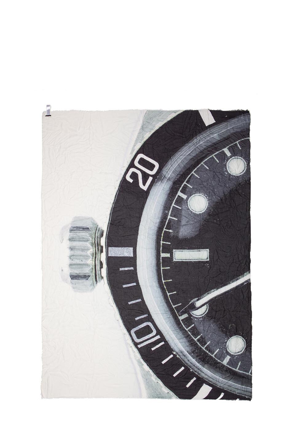 Image 1 of Faliero Sarti Clock Modal & Cashmere Scarf in Black & White