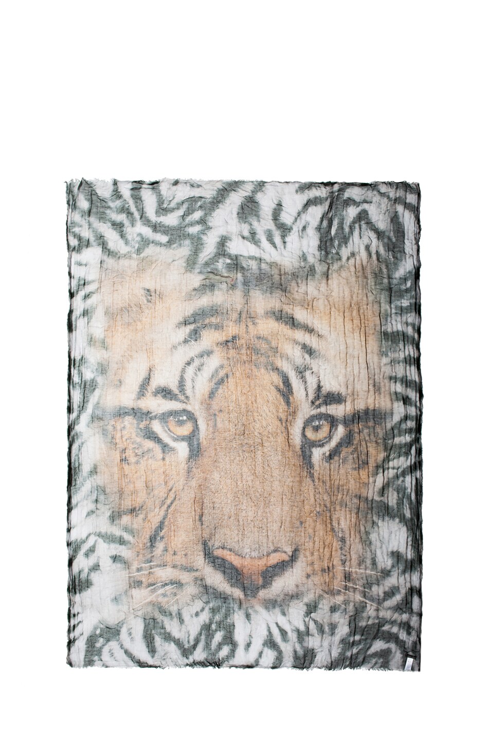 Image 1 of Faliero Sarti Tiger Modal-Blend Scarf in Green & Brown