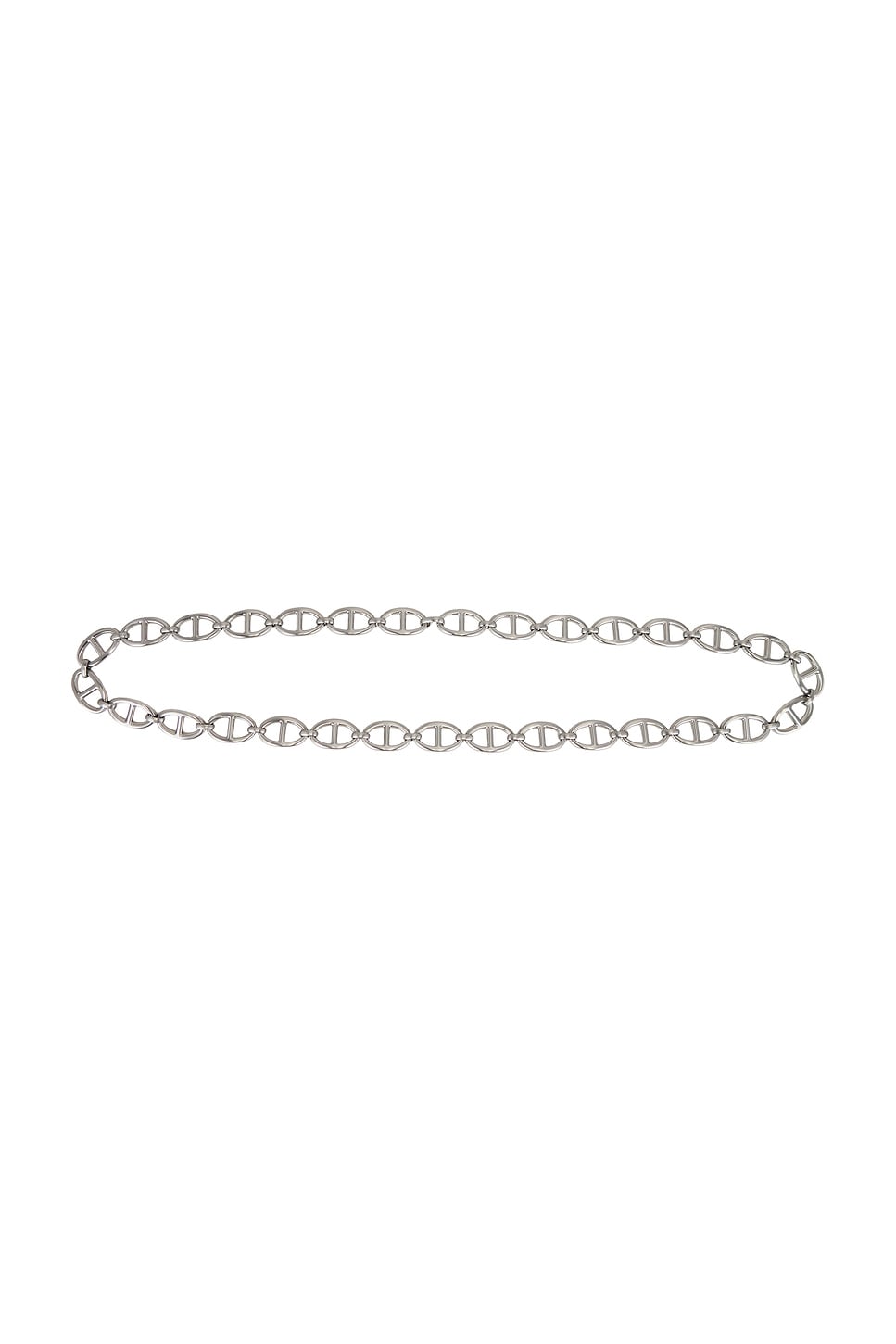 The Open Link Chain Belt in Metallic Silver