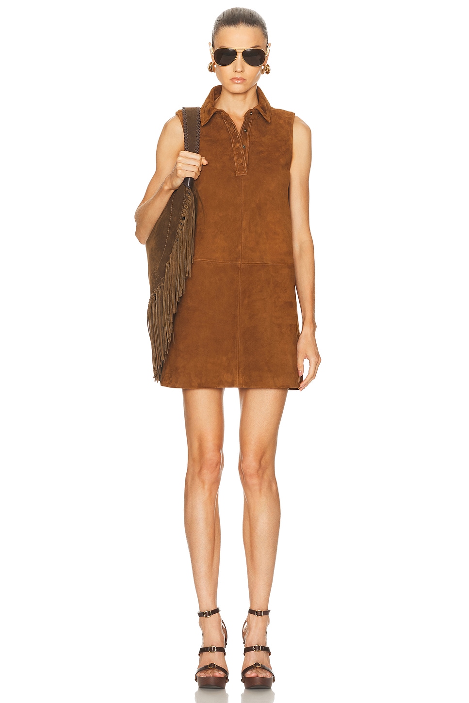 Image 1 of FRAME The Suede City Shift in Sepia
