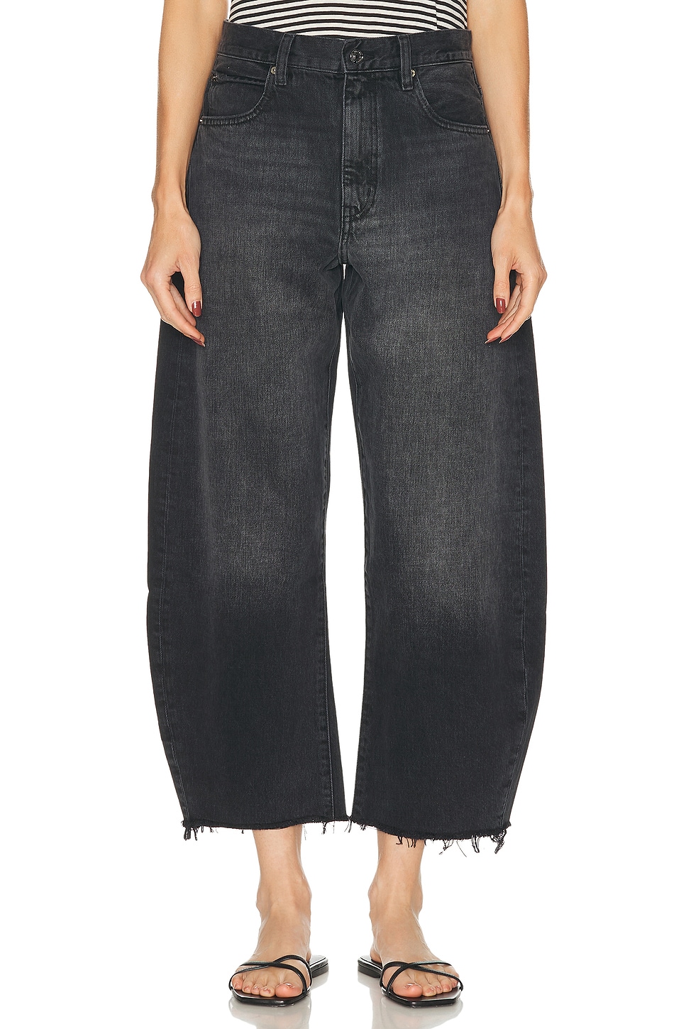 Image 1 of FRAME Bubble Crop Jeans in Limitless Undone Fray