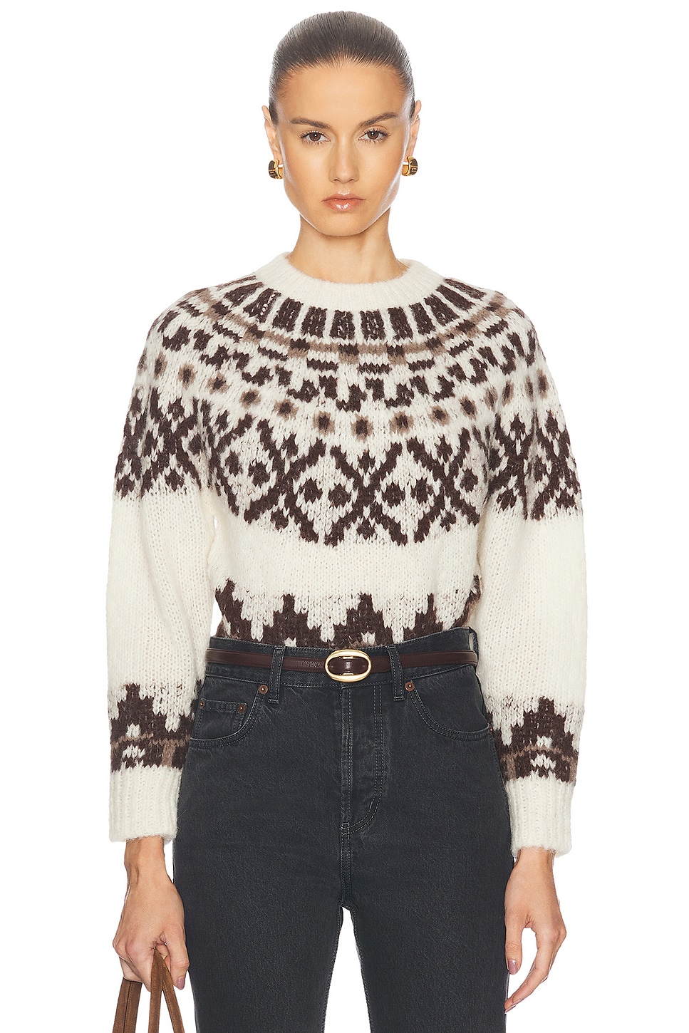 Image 1 of FRAME Fairisle Sweater in Cream Multi