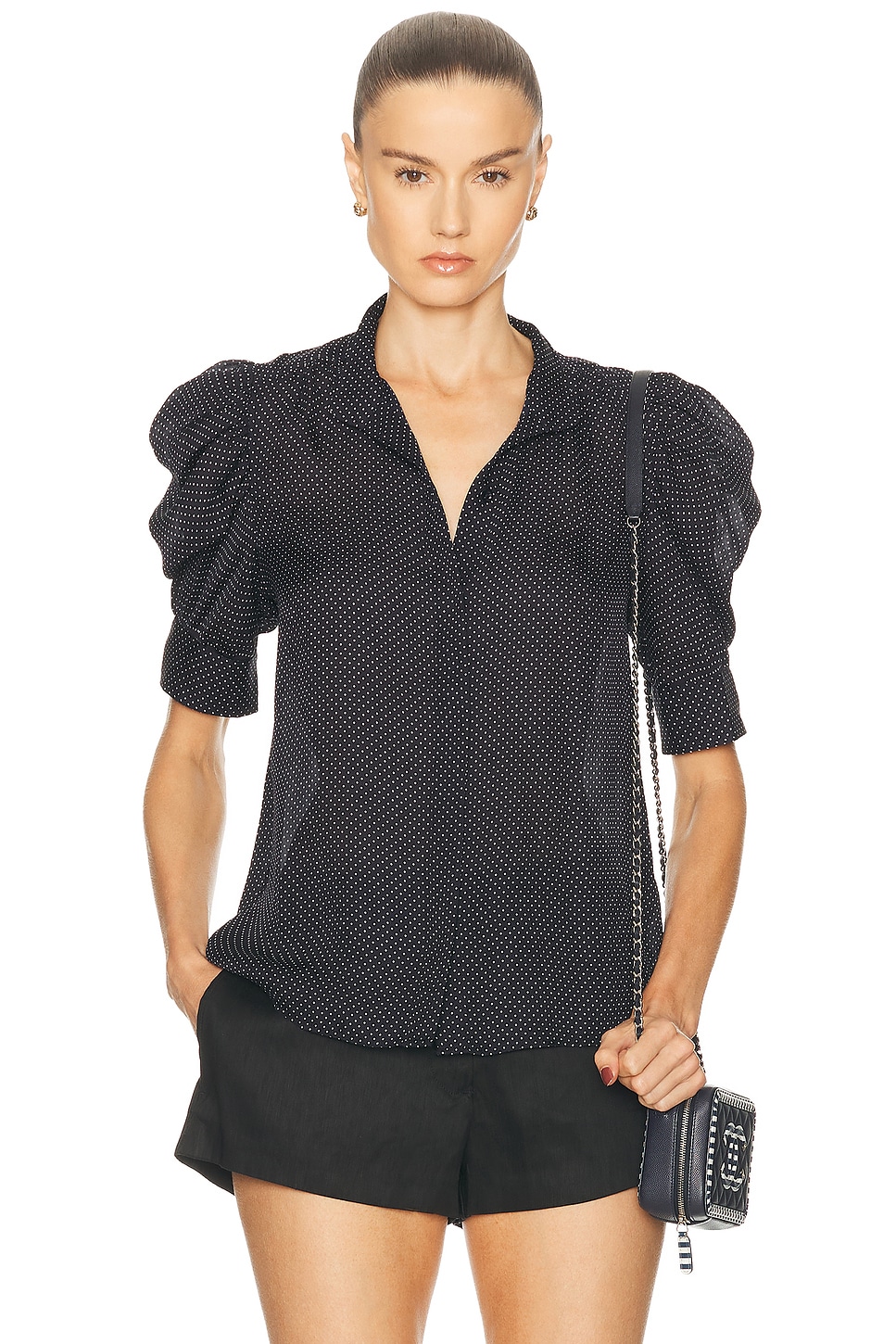 Image 1 of FRAME The Gillian Top in Navy Multi