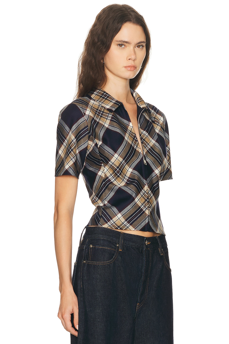 Frame X Amelia Gray The Checkmate Top In Multi