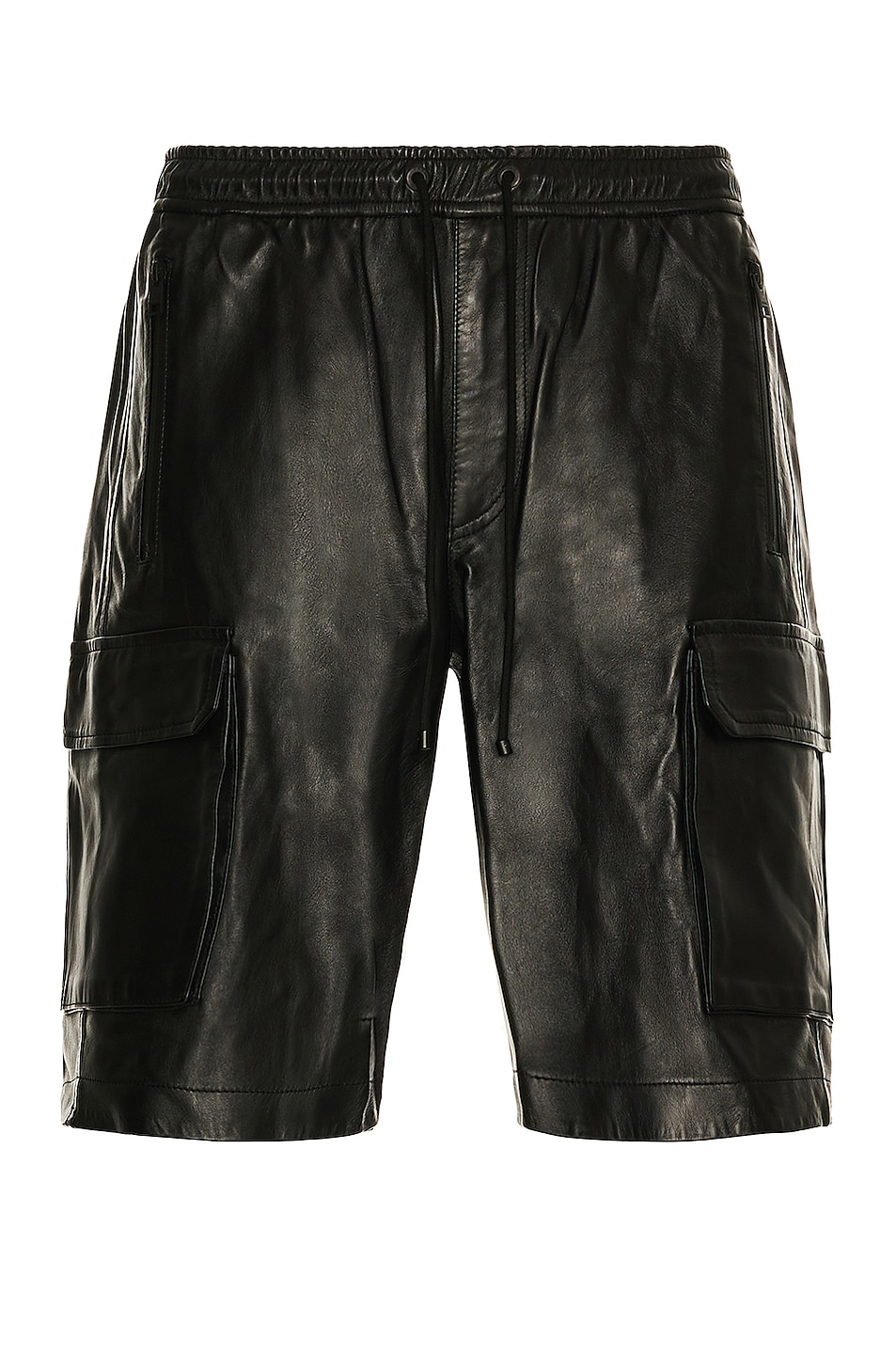 Image 1 of FRAME Cargo Leather Short in Noir