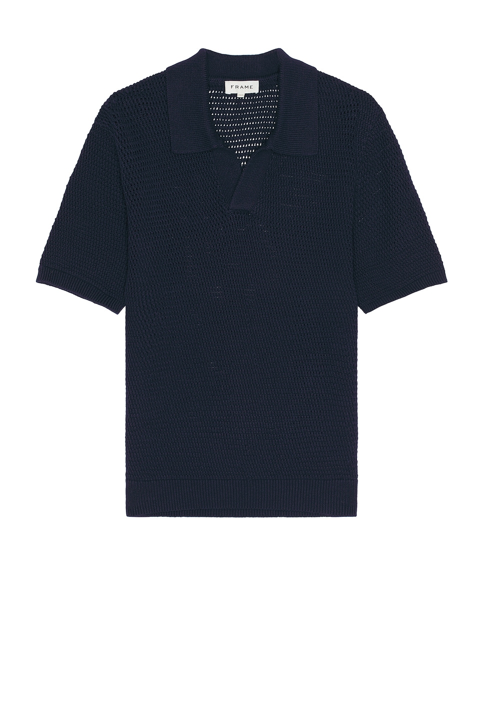 Image 1 of FRAME Short Sleeve Sweater Polo in Navy