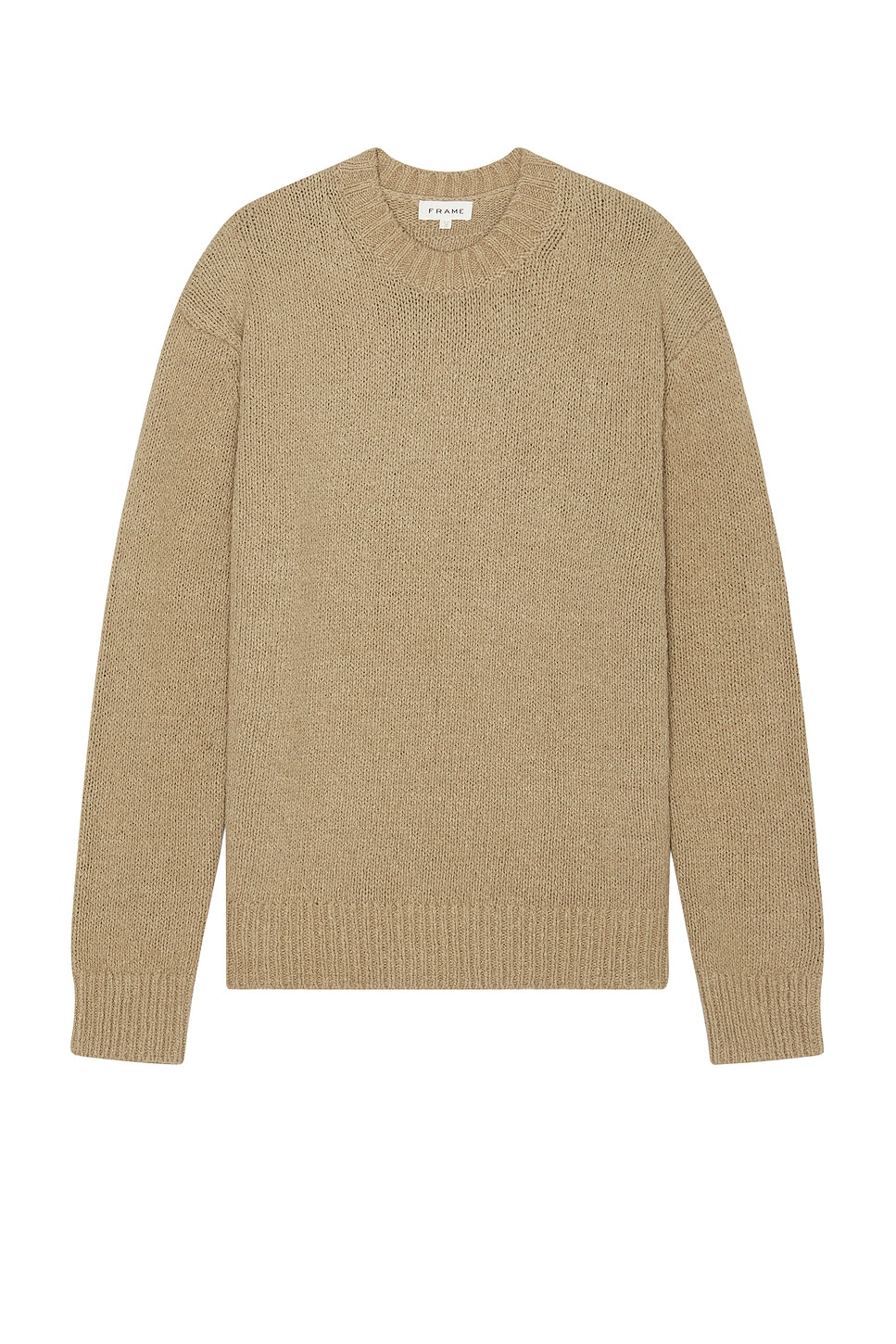 Image 1 of FRAME Rib Crewneck Sweater in Light Brown