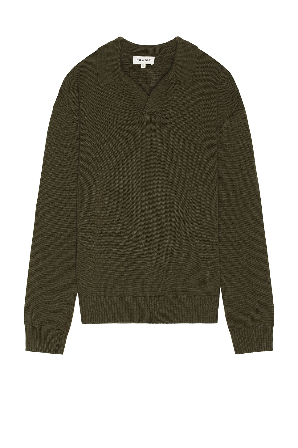 Image 1 of FRAME Polo Sweater in Dark Olive