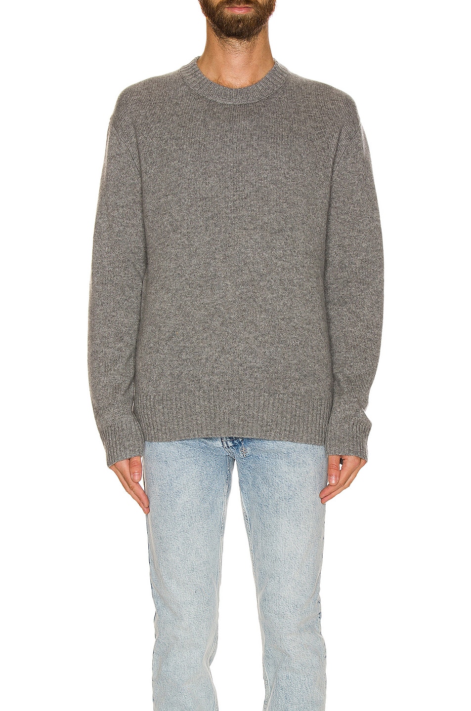 Image 1 of FRAME The Crew Neck Cashmere Sweater in Gris