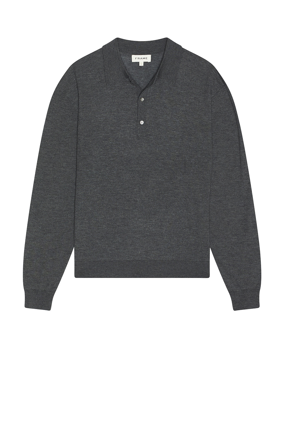 Image 1 of FRAME Superfine Polo Sweater in Grey Melange