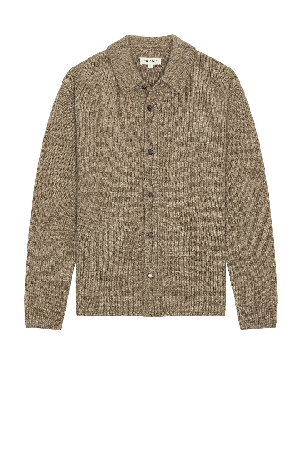 Image 1 of FRAME Long Sleeve Shirt Sweater in Dark Taupe