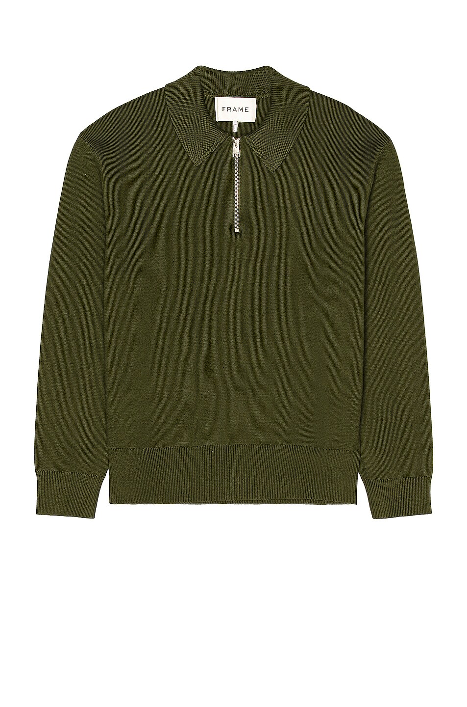 Image 1 of FRAME Polo Sweater in Khaki Green