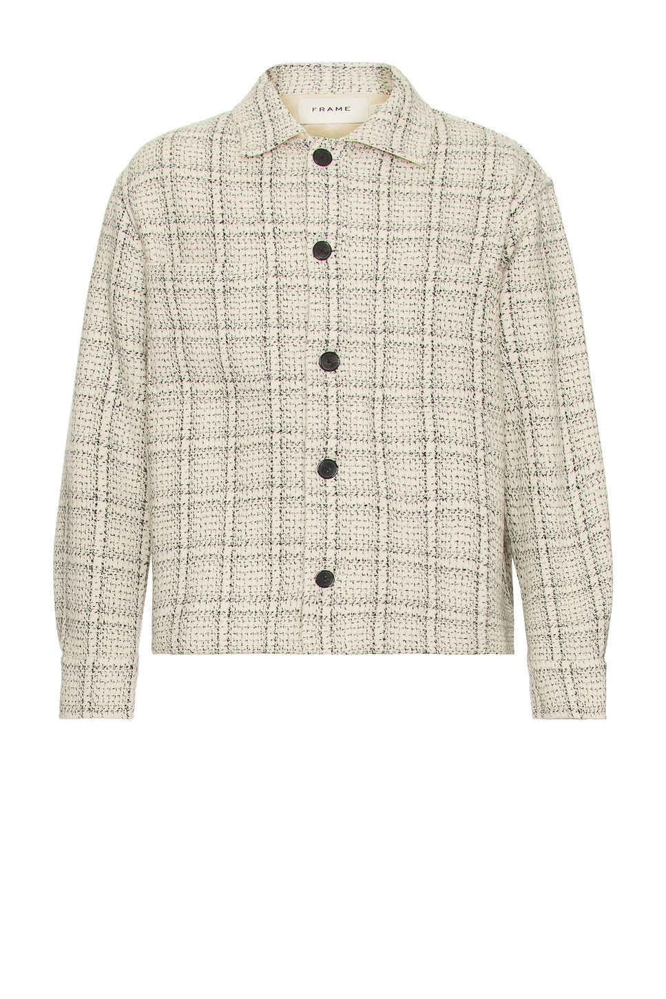 Image 1 of FRAME Overshirt Jacket in Off White Plaid