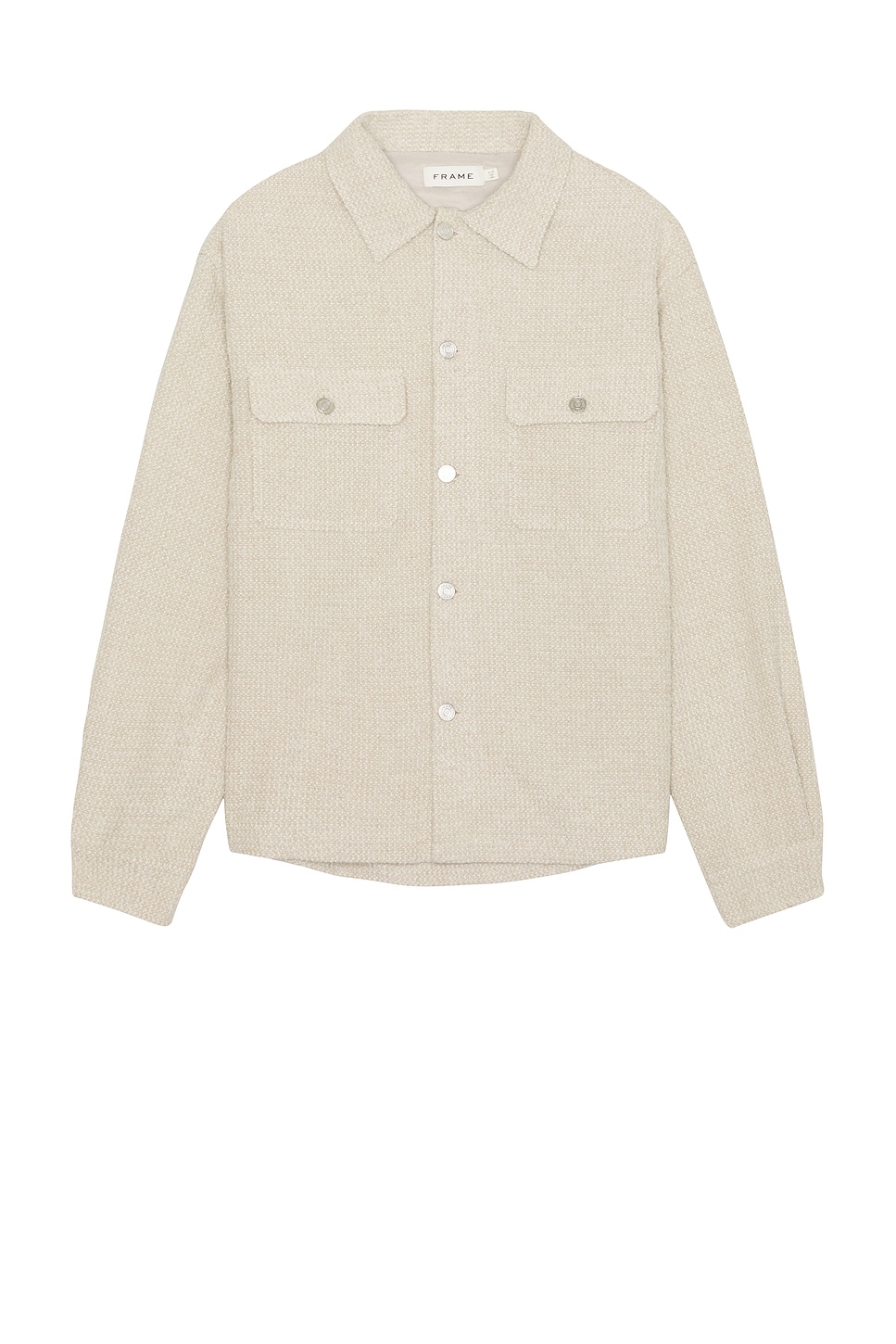 Frame Tweed Overshirt Jacket In Dove Tweed