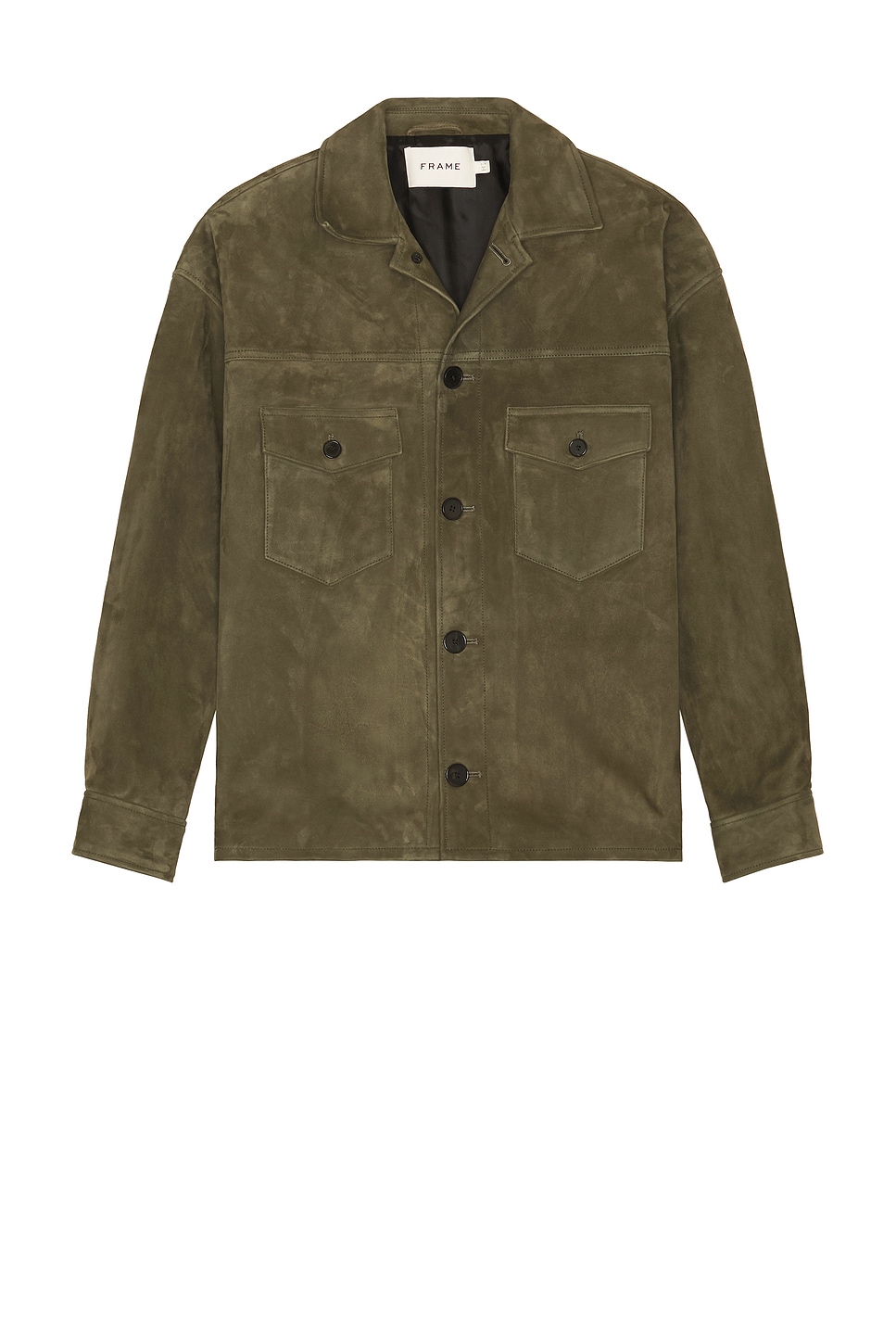 Clean Suede Jacket in Olive