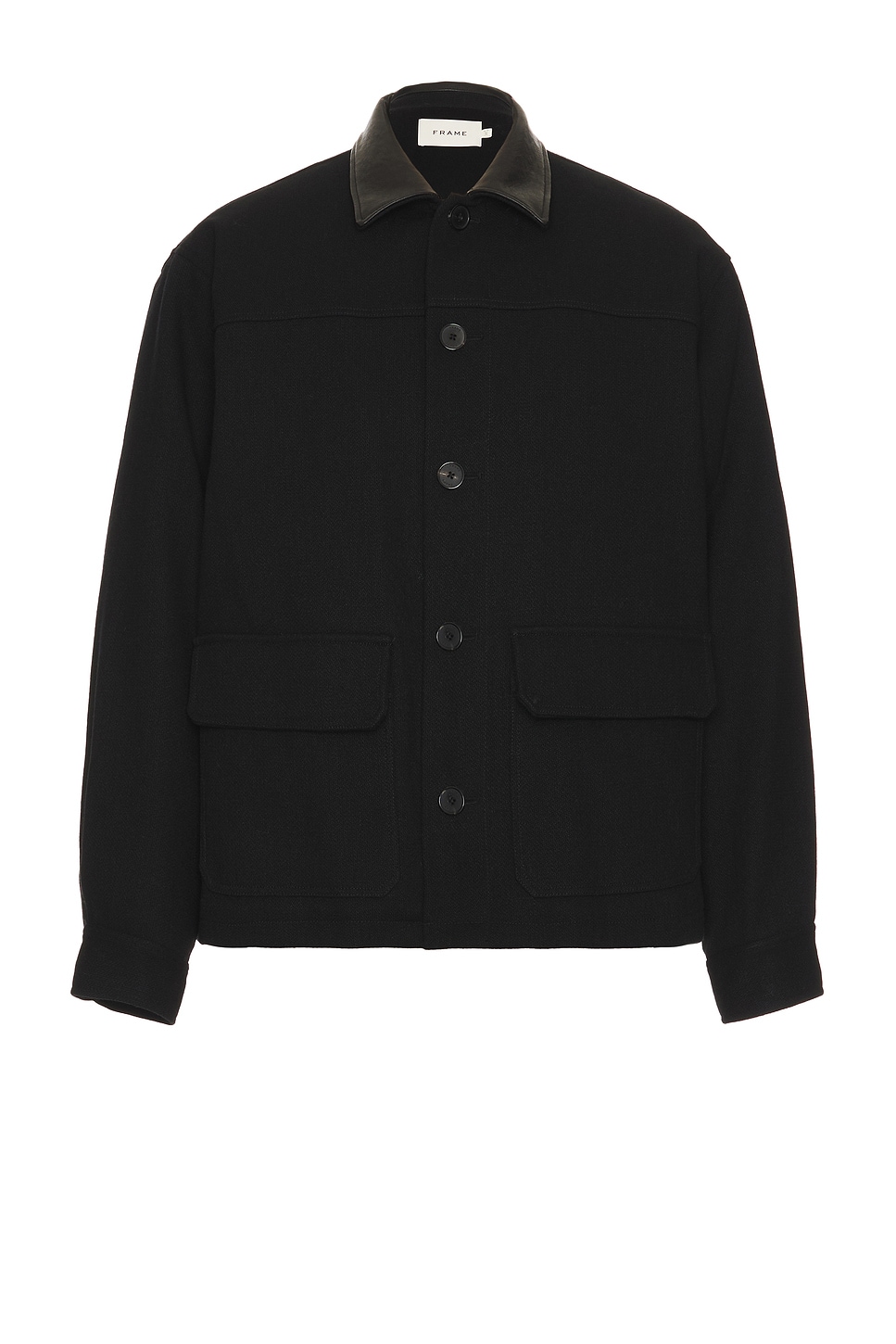 Image 1 of FRAME Woolen Workwear Jacket in Black