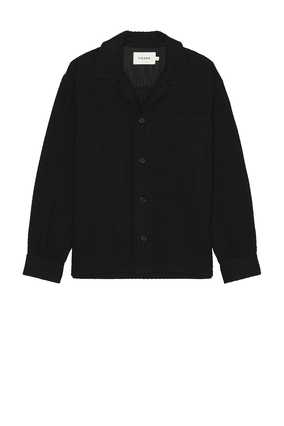 Textured Shirt Jacket in Black