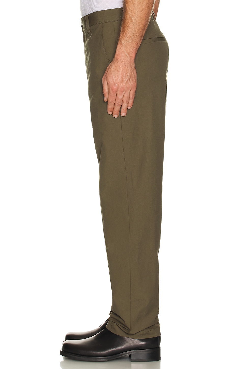 Image 1 of FRAME Straight Leg Chino Trousers in Moss Green