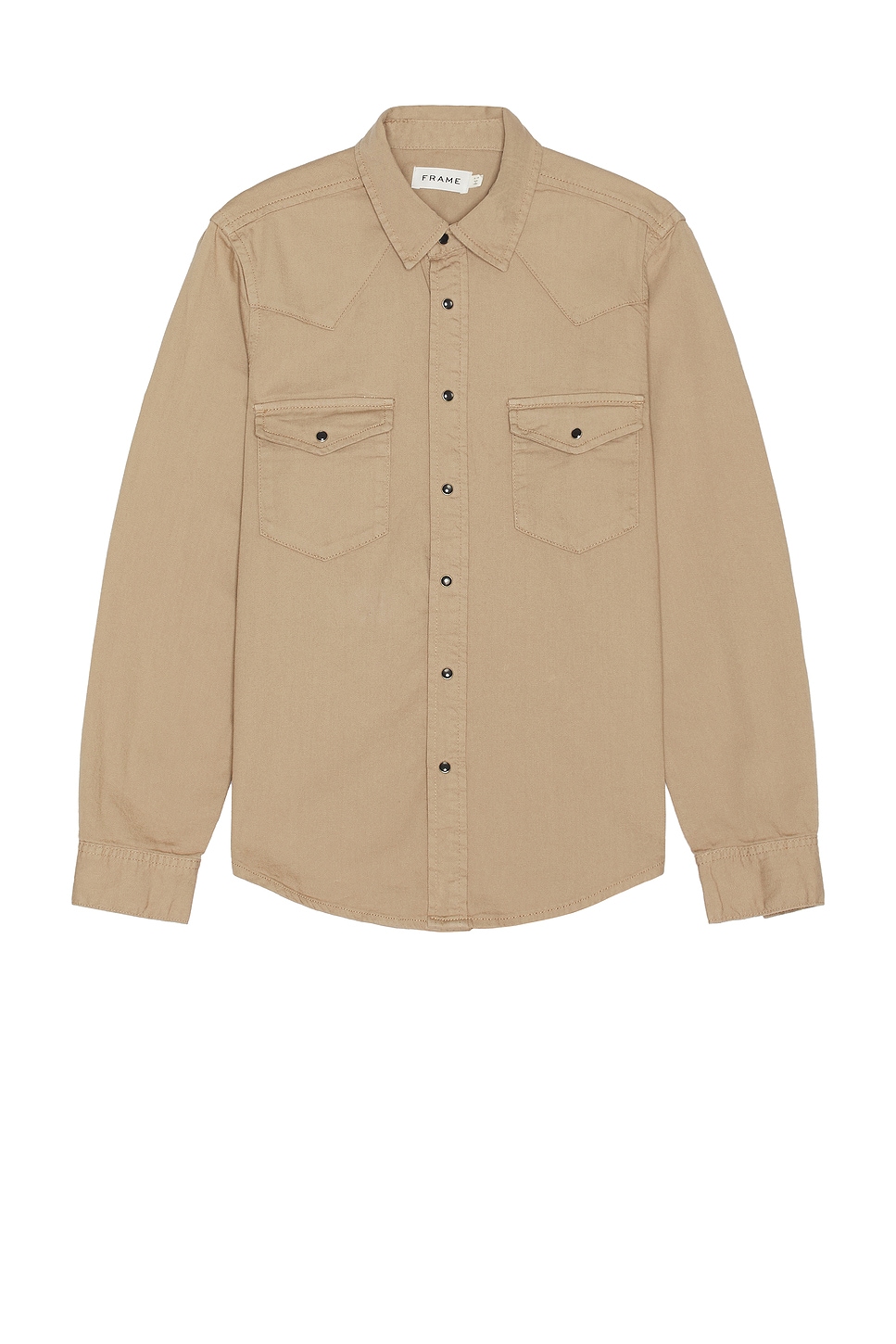 Image 1 of FRAME Western Denim Shirt in Dark Beige