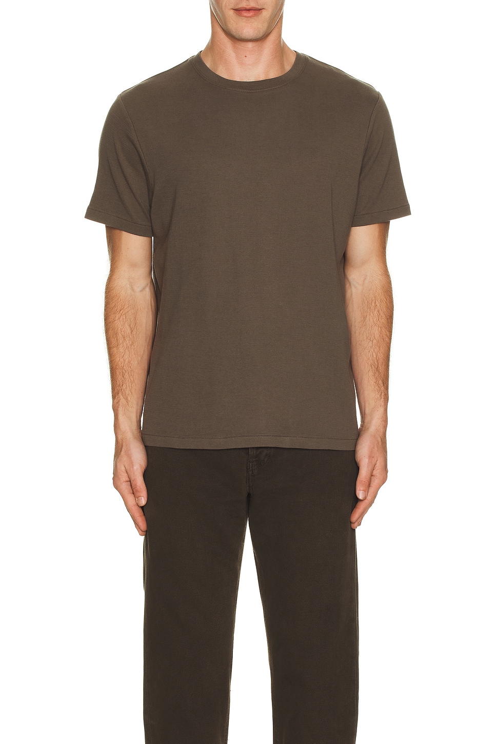 Image 1 of FRAME Duo Fold Short Sleeve Tee in Taupe