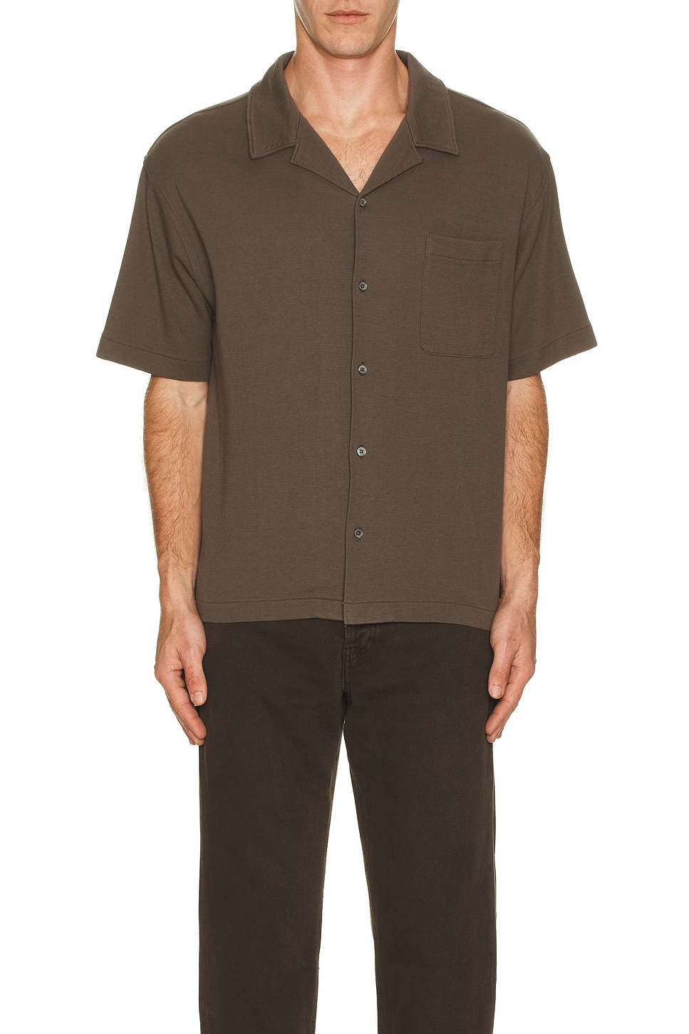 Image 1 of FRAME Duo Fold Relaxed Shirt in Taupe