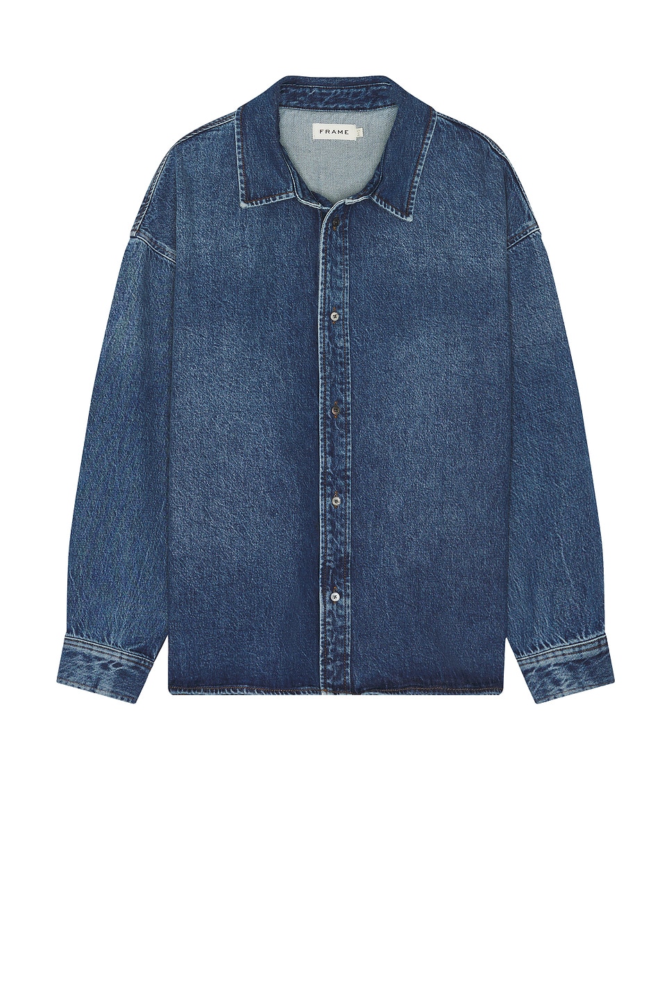 Relaxed Heavy Denim Shirt in Blue