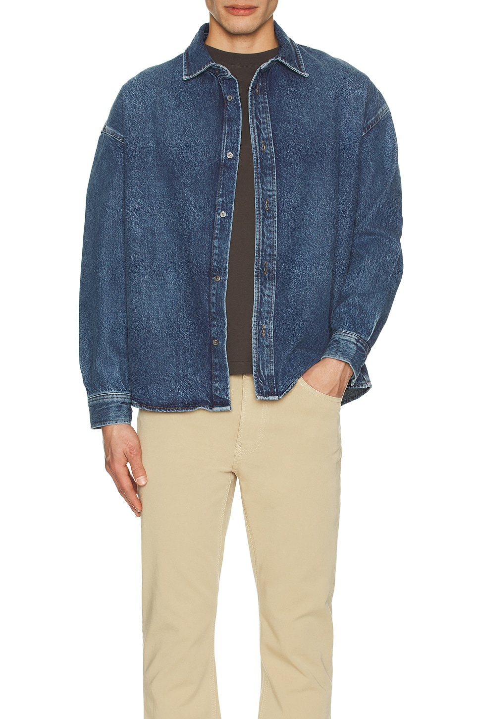 Image 1 of FRAME Relaxed Heavy Denim Shirt in Dreams