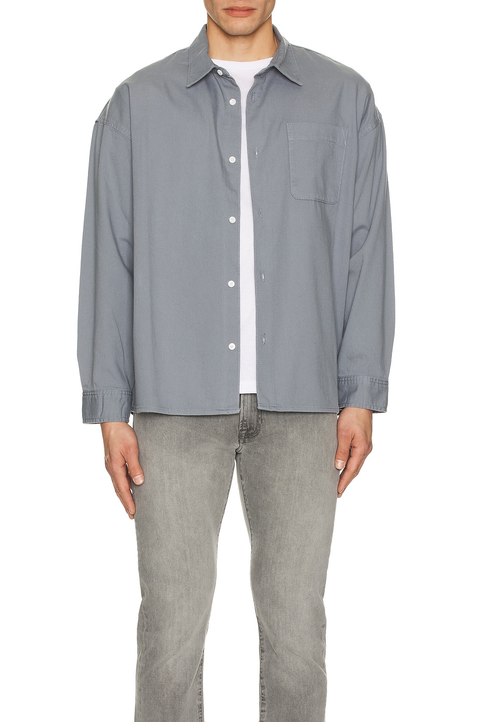Image 1 of FRAME Relaxed Denim Shirt in Smoky Blue