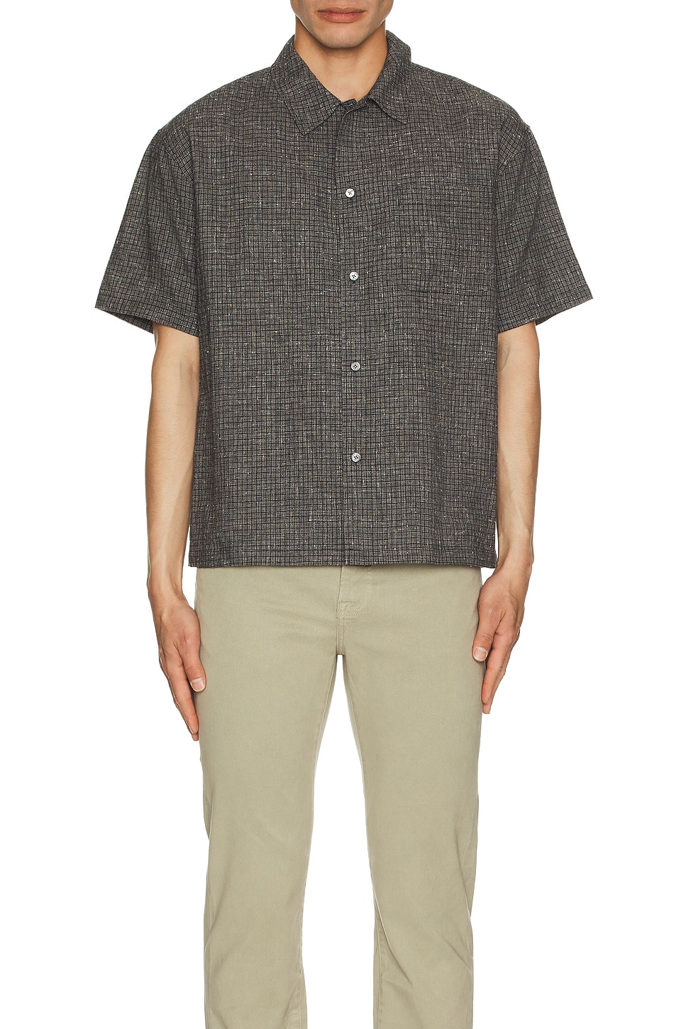Image 1 of FRAME Textured Button Down Shirt in Black Multi