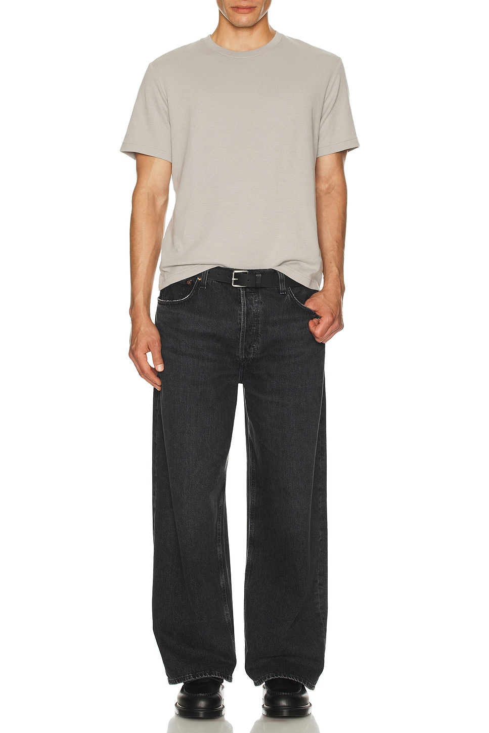 Image 1 of FRAME Duo Fold Tee in Cloud Grey