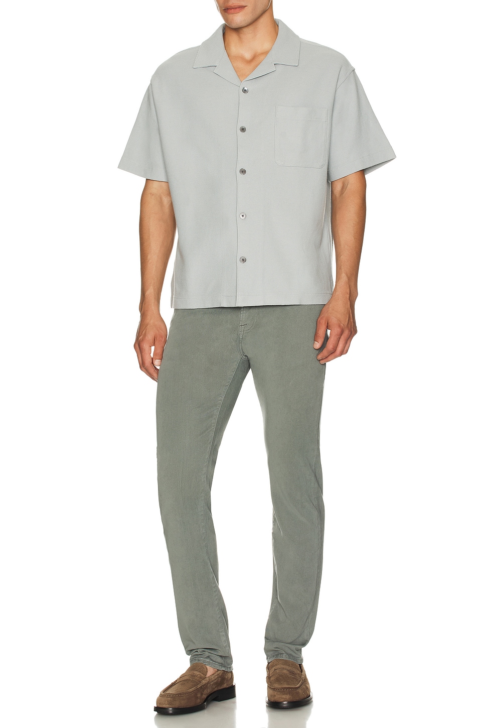 Image 1 of FRAME Jacquard Relaxed Shirt in Grey Blue