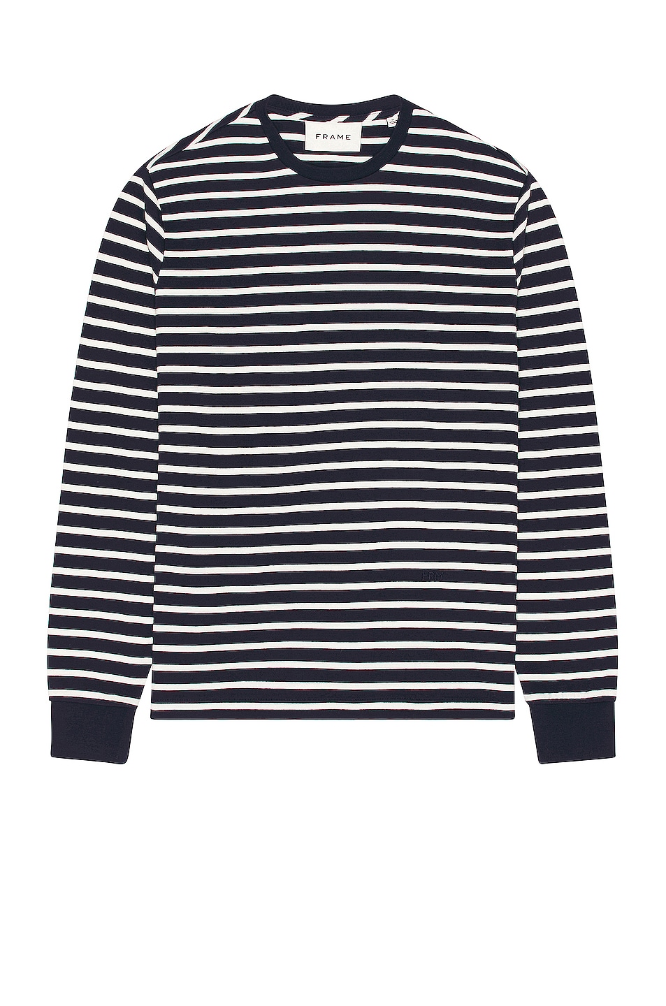 Image 1 of FRAME Duofold Crew in Navy & Off White