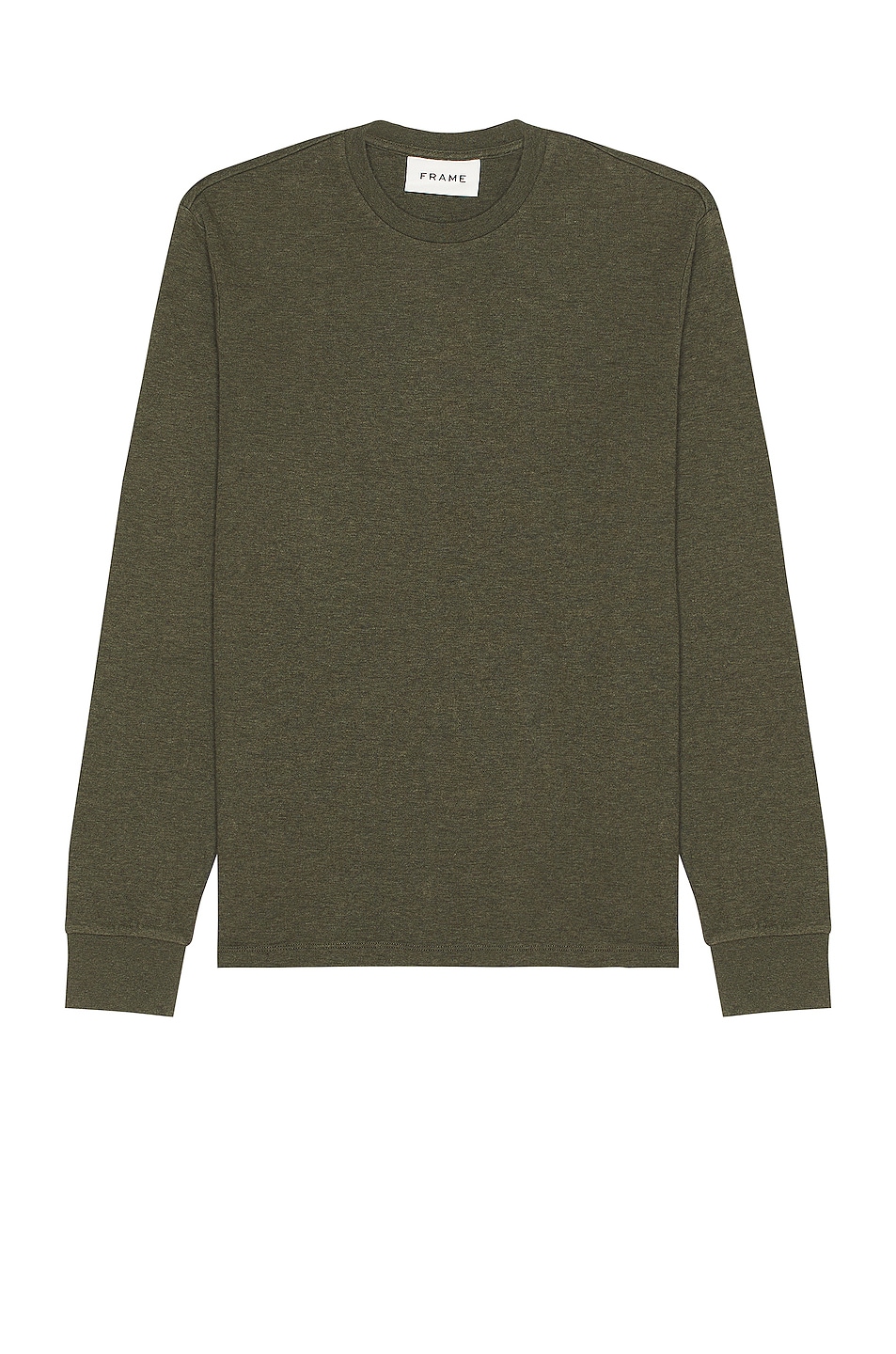 Image 1 of FRAME Duo Fold Tee in Heather Olive Green