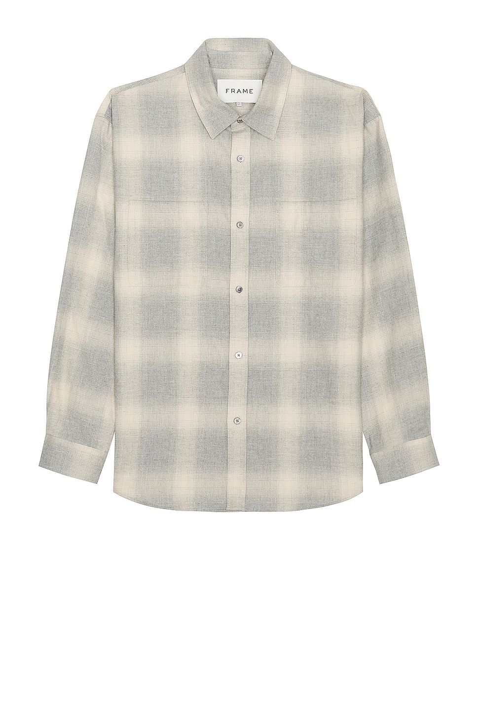 Image 1 of FRAME Flannel Shirt in Grey & Oatmeal Plaid