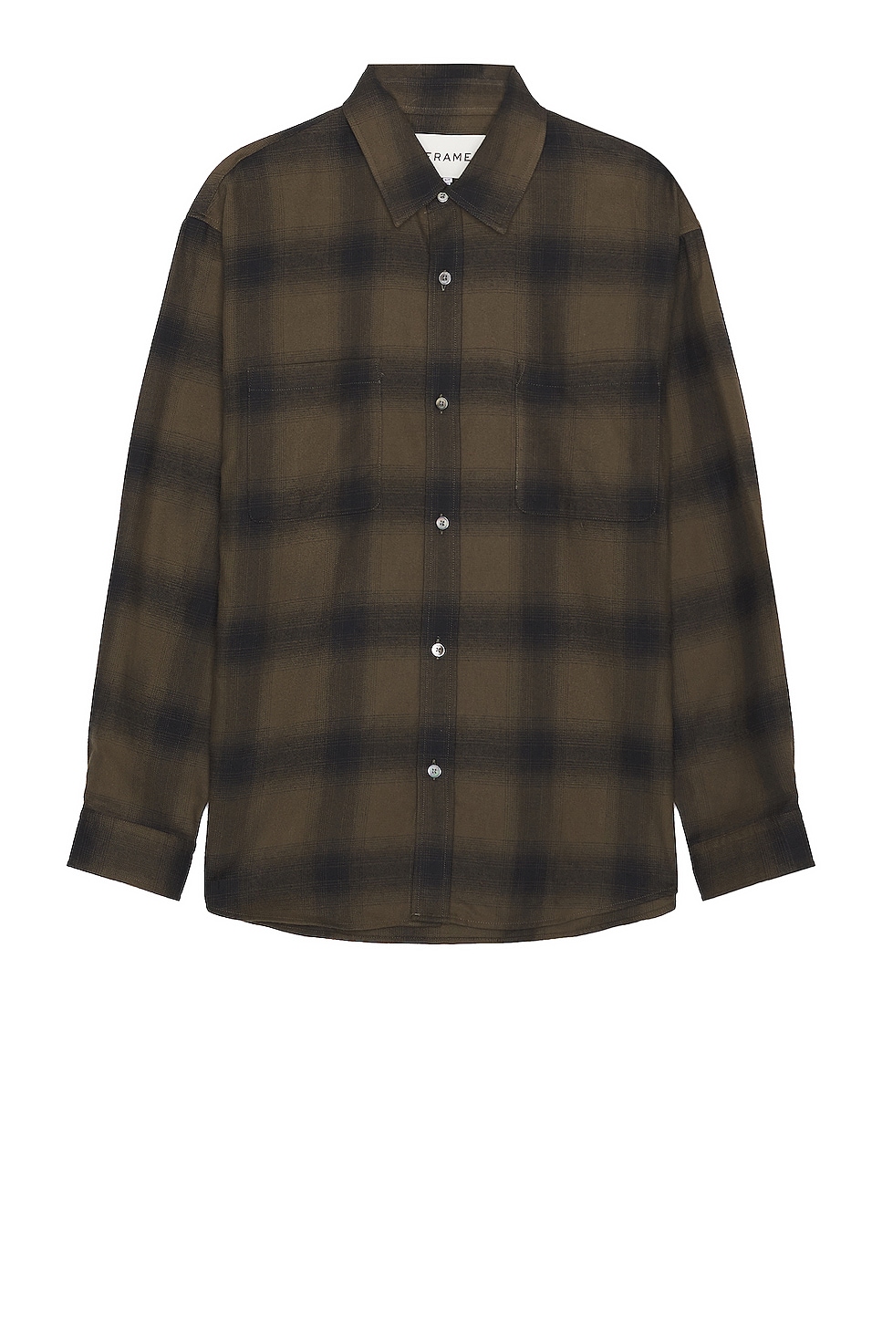 Image 1 of FRAME Flannel Shirt in Khaki Plaid