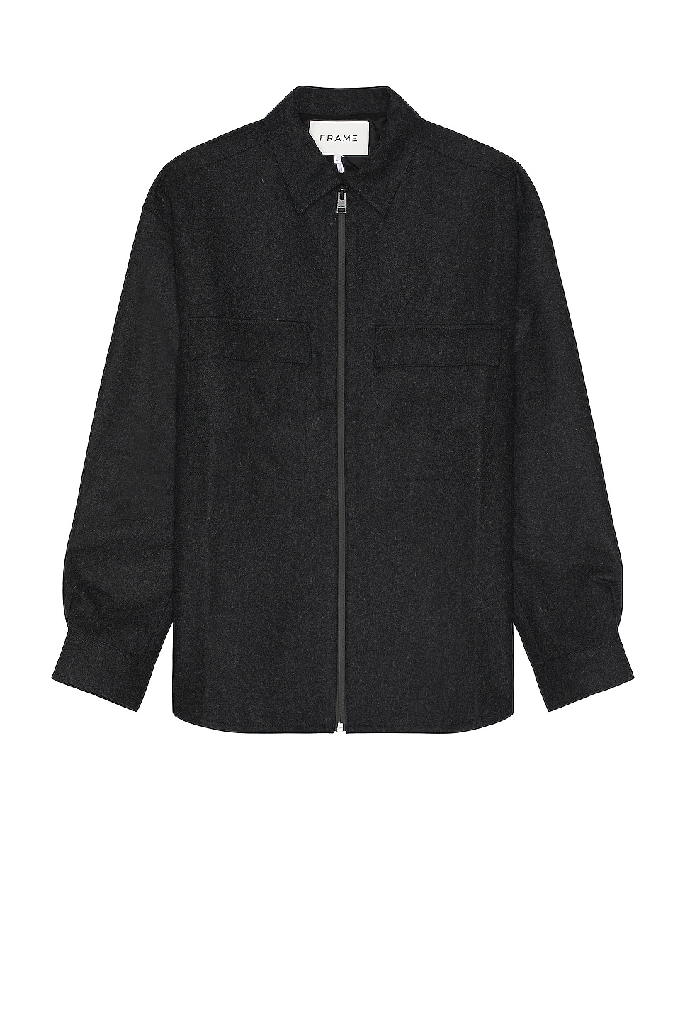 Image 1 of FRAME Modern Zip Shirt in Charcoal Grey