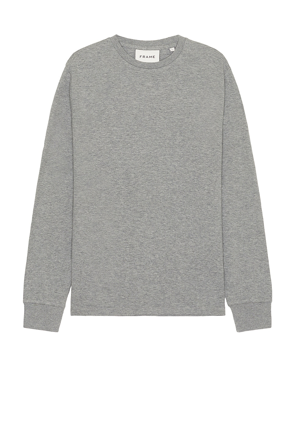Image 1 of FRAME Duo Fold Long Sleeve Tee in Heather Grey