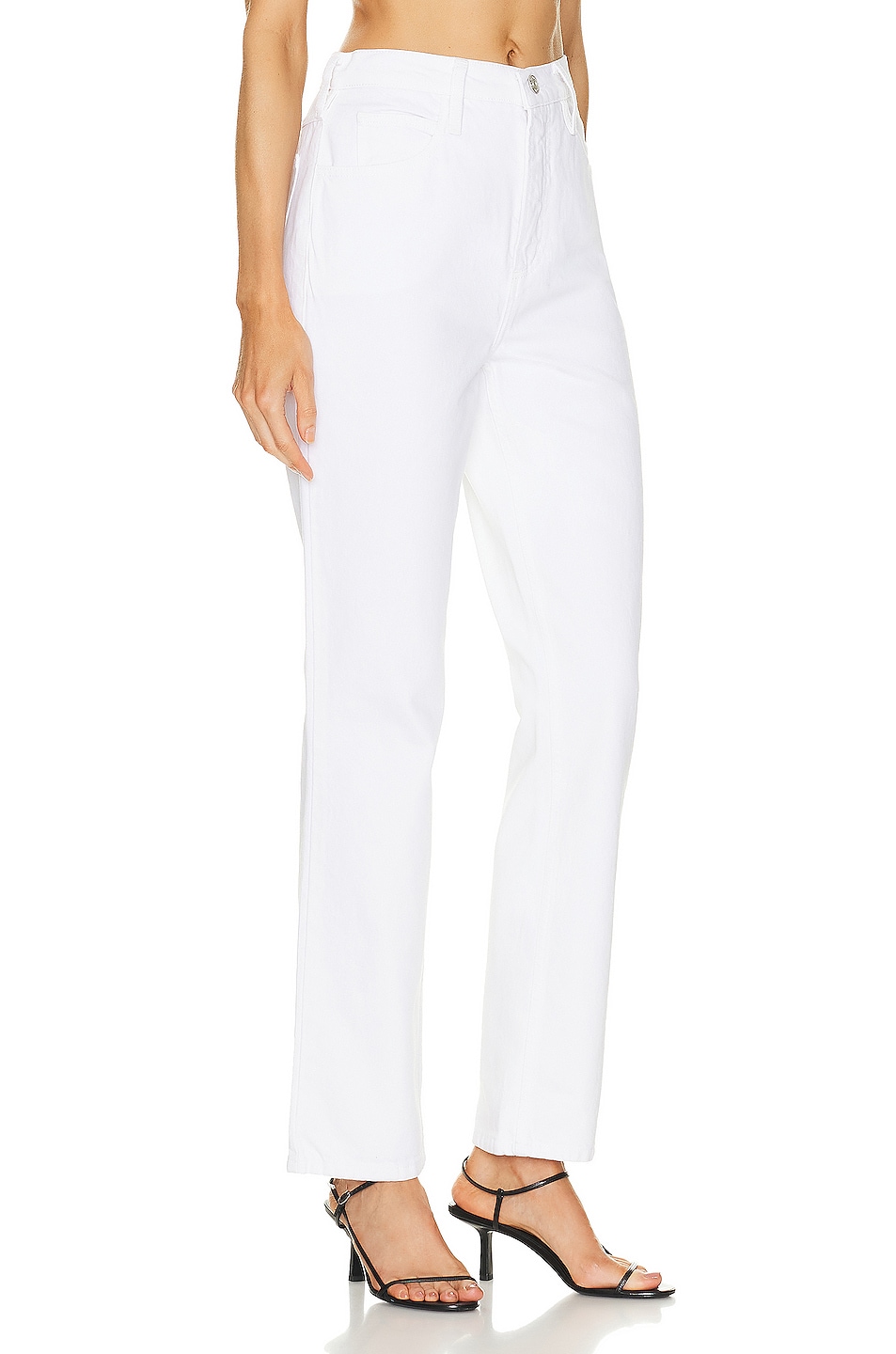 Image 2 of FRAME Le High & Tight Straight in Rumpled Blanc